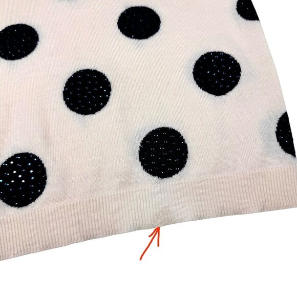 Alice + Olivia Celyn Polkadot Sweater Sz.S Cream Rhinestones ASO Taylor Swift - Picture 10 of 14